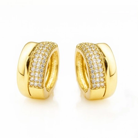 ECARLA kolczyki ze stali szlachetnej platerowanej 14k złotem KST3424