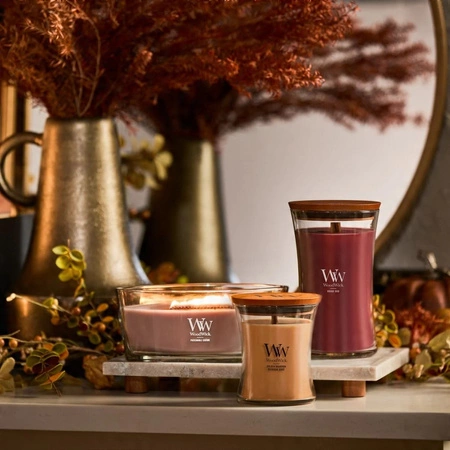 WOODWICK Core Hearthwick świeca w słoiku elipsa PATCHOULI CREME 453g