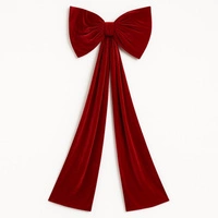 ECARLA Ozdoba Świąteczna kokarda welurowa Czerwona WOZ55