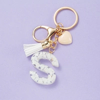 ECARLA brelok do kluczy LITERKA S biała z serca BRL329S