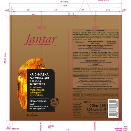 FARMONA Jantar zakwaszająca krio-maska do włosów 200ml
