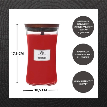 WOODWICK Pluswick duża świeca w słoiku CRIMSON BERRIES 609,5g