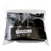 ECARLA zestaw podróżnych pojemniczków i akcesoriów 7szt Czarny KS122CZ