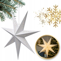 ECARLA Boże Narodzenie gwiazda papierowa ażurowa 60cm Witraż 3D Biała WG11