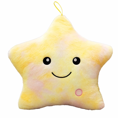 ECARLA poduszka świąteczna welurowa LED 40X35cm GWIZADKA OMBRE ŻÓŁTA PDS19