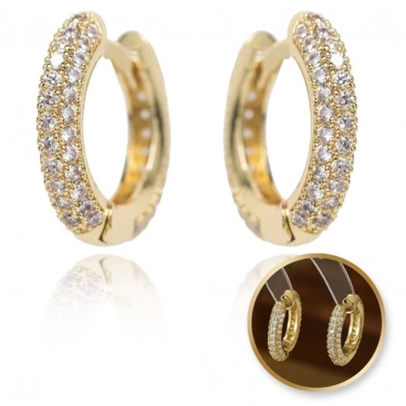 ECARLA kolczyki ze stali szlachetnej platerowanej 14k złotem KST3344