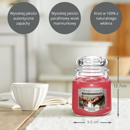 YANKEE CANDLE Home Inspiration Średnia w świeca słoiku CINNAMON DELIGHT 340g