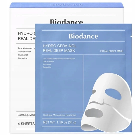 BIODANCE Real Deep Mask Hydro Cera-Nol hydrożelowa maska do twarzy nawilżająca 34g