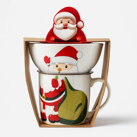 ECARLA kubek świąteczny 350ml - zestaw z miseczką 400ml KB35WZ4