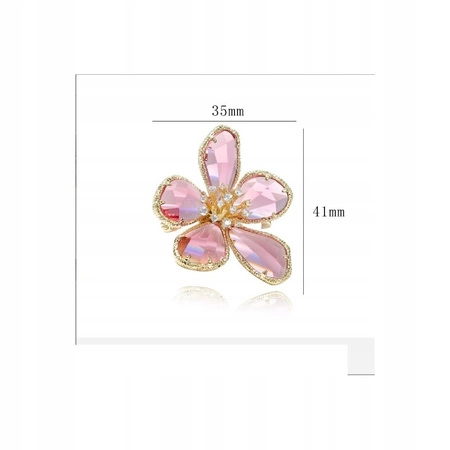 ECARLA broszka kryształowa z cyrkoniami Kwiat różowy BZ142