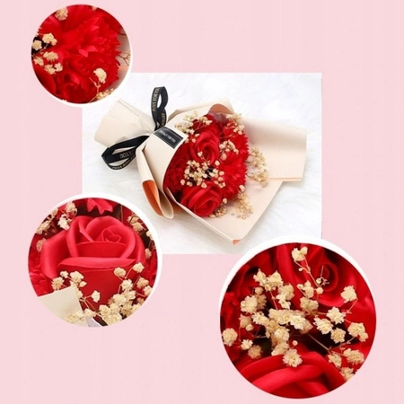 ECARLA bukiet zapachowych kwiatów mydlanych w pudełku 6szt Czerwone BUK09CZE