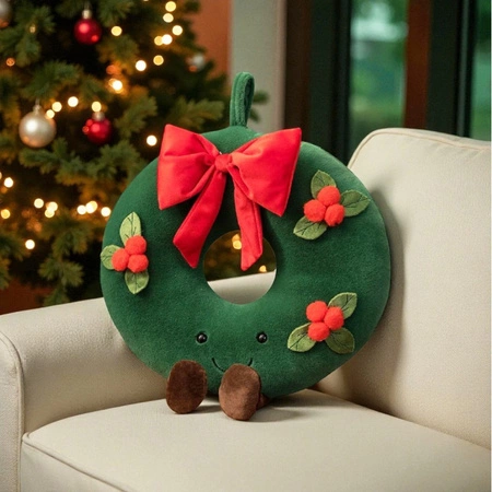 ECARLA poduszka świąteczna welurowa 45cm ŚWIĄTECZNY WIANEK PDS18