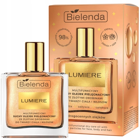 BIELENDA Lumiere suchy olejek ze złotymi drobinami do twarzy, ciała i włosów 50ml