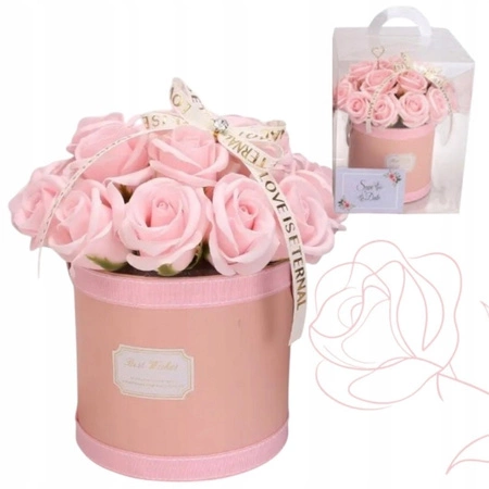 ECARLA Flower Box bukiet zapachowych kwiatów mydlanych 21szt Różowe BUK08R