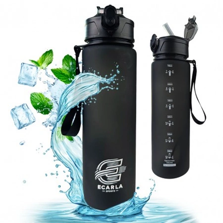 ECARLA Sports bidon butelka na wodę 750ml matowy Czarny BD48