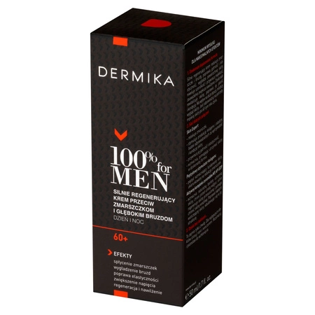 DERMIKA 100% For Men krem do twarzy przeciw zmarszczkom i bruzdom 60+ 50ml