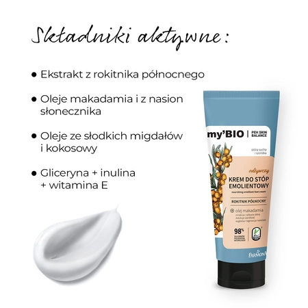 FARMONA My Bio odżywczy krem do stóp emolientowy Rokitnik Północny 100ml