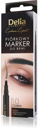 DELIA Eyebrow Expert piórkowy marker do brwi 1.0 Czarny 1,3g 