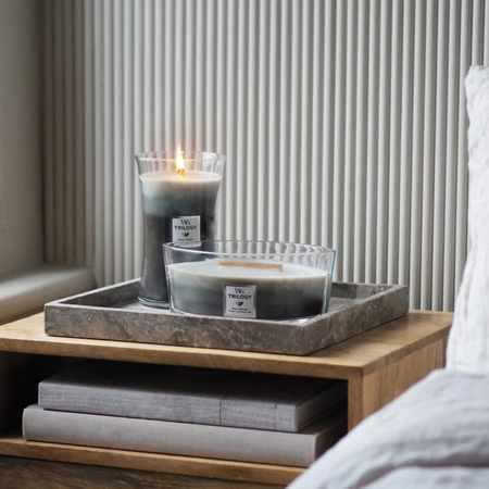 WOODWICK Hearthwick Trilogy świeca w słoiku elipsa WARM WOODS 453g