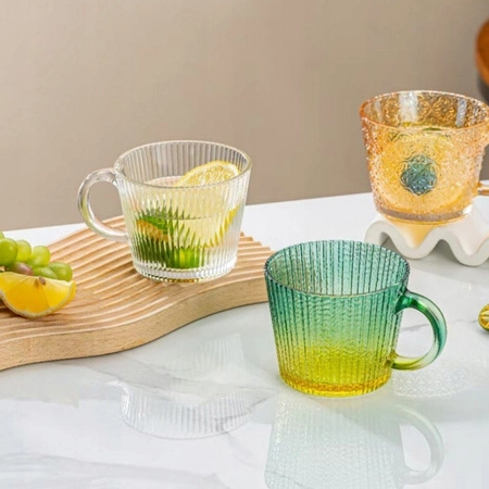 ECARLA filiżanka ryflowana duża 380ml Zieleń Ombre SZK176