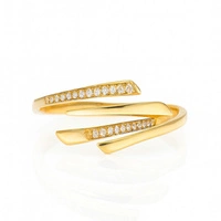 ECARLA pierścionek ze stali chirurgicznej platerowanej złotem PST962R6