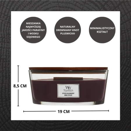 WOODWICK Core Hearthwick świeca w słoiku elipsa SPICED BLACKBERRY 453g