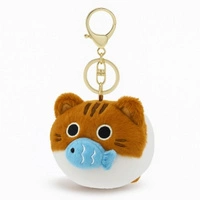 ECARLA brelok do kluczy KOT wibrujący łapiący rybę Rudy BRL384POM