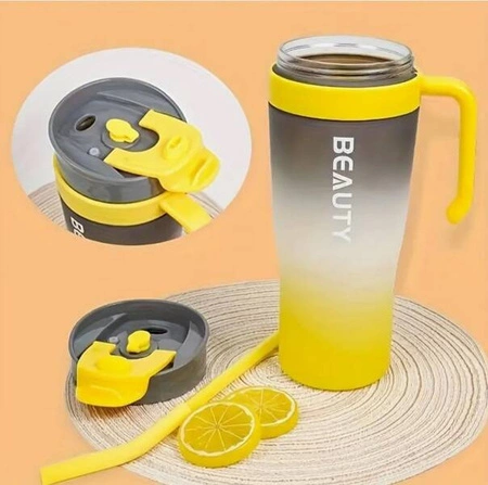 ECARLA butelka na wodę zestaw 3szt Ombre Szary z Żółtym BD13WZ3