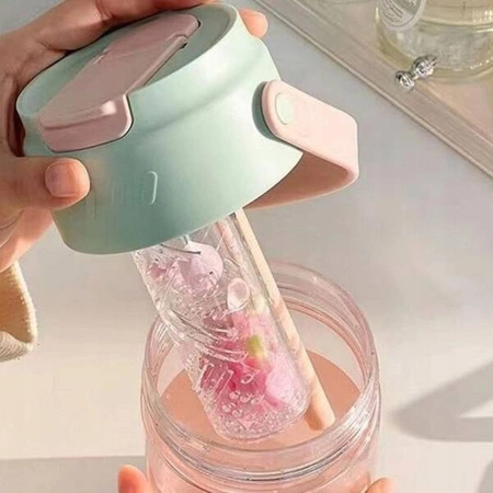 ECARLA butelka na wodę z koszyczkiem i słomką 600ml Fortune BD22