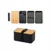 ECARLA śniadaniówka bambusowa Lunch Box 18,5x10,5x9,3cm ze sztućcami PJM43