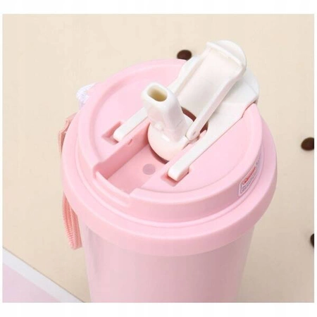 ECARLA kubek termiczny uchwytem i ustnikiem 550ml Różowy Konwalia BD28WZ2