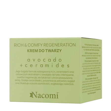 NACOMI Rich & Comfy Regeneration krem do twarzy Avocado, Ceramidy 40ml