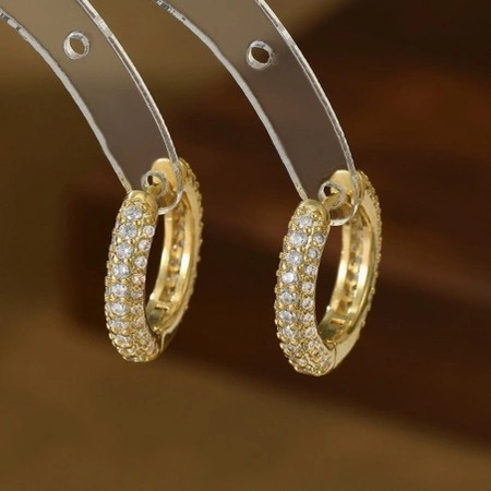 ECARLA kolczyki ze stali szlachetnej platerowanej 14k złotem KST3344