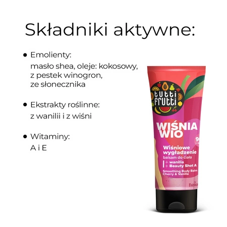 FARMONA Tutti Frutti balsam do ciała Wiśnia i Wanilia Beauty Shot A 200ml