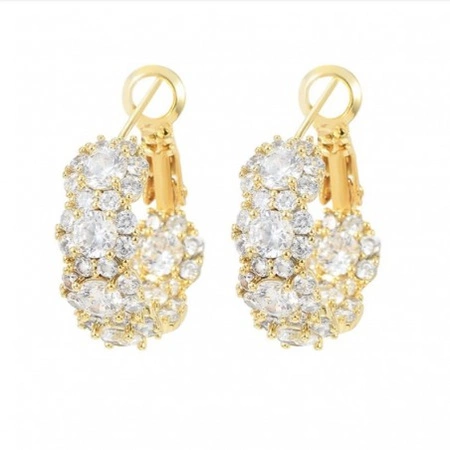 ECARLA kolczyki ze stali szlachetnej platerowanej 14k złotem KST3336