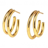 ECARLA kolczyki ze stali szlachetnej platerowanej 14k złotem KST3410