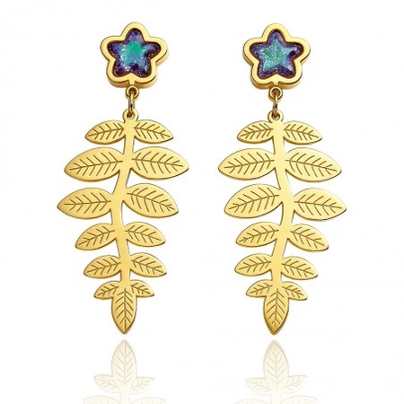 ECARLA kolczyki ze stali szlachetnej platerowanej 14k złotem KST3450