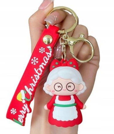ECARLA brelok do kluczy świąteczny, przywieszka Pani Mikołajowa BRL213