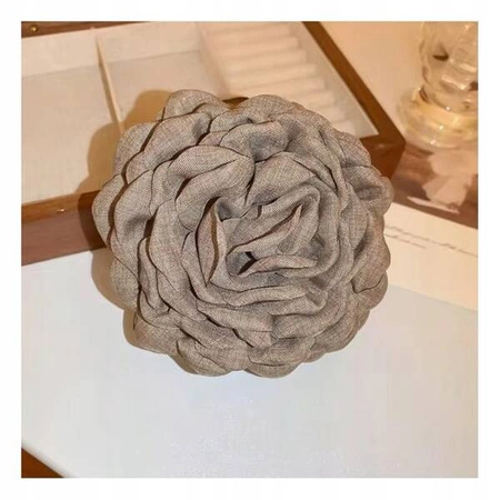 ECARLA klamra do włosów kwiat z tkaniny Brązowa SP288BR