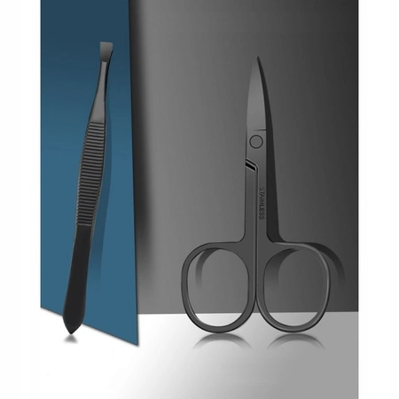 ECARLA zestaw akcesoriów do manicure w etui 12szt Czarny AK21