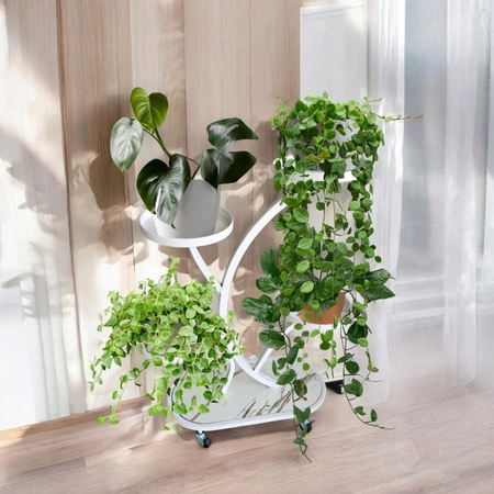 ECARLA kwietnik stojak na kwiaty metalowy na kółkach 50x25x80cm SZ43B