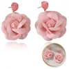 ECARLA kolczyki wiszące, sztyft koronkowe RÓŻA Pudrowy Róż K1707