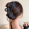ECARLA spinka-klamra do włosów z kokardą materiałowa Czarna SP333 