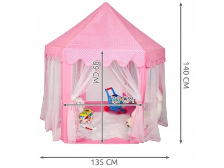 ECARLA namiot dziecięcy, baldachim Różowy w białe kropki BAL7R