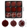 ECARLA komplet bombek bożonarodzeniowych średnica 8cm Bordo BSN67 9szt