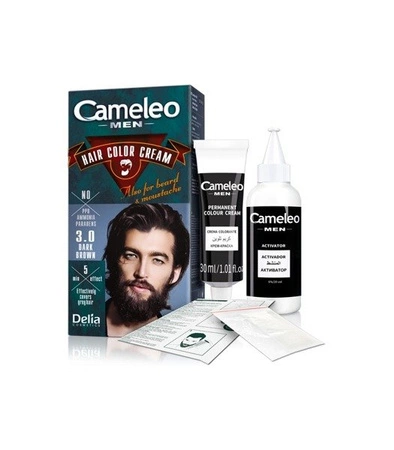 DELIA Cameleo Men Hair Color Cream farba do brody i wąsów 3.0 Dark brown 30ml