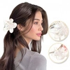 ECARLA spinka-klamra do włosów kwiat Moana opalizująca Biała SP317B 