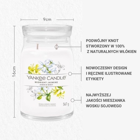 YANKEE CANDLE Signature Duża świeca w słoiku MIDNIGHT JASMINE 567g