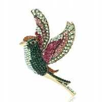 ECARLA broszka kryształowa kolorowy PTAK cyrkonie BZ222