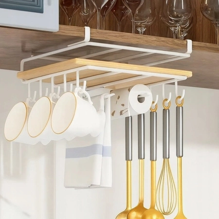 ECARLA uchwyt podwieszany do szafki, wieszak Biały OR116B